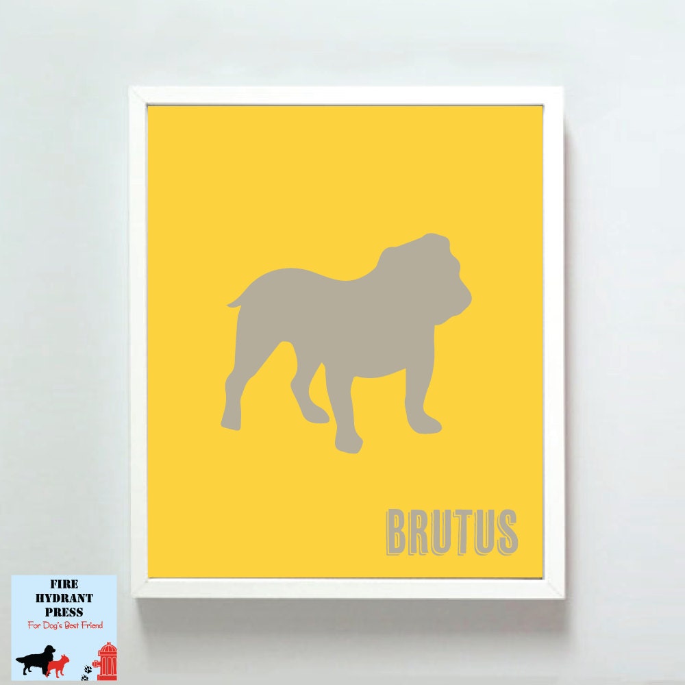 Dog Silhouette Print Personalized Colorful You Design 8 x 10