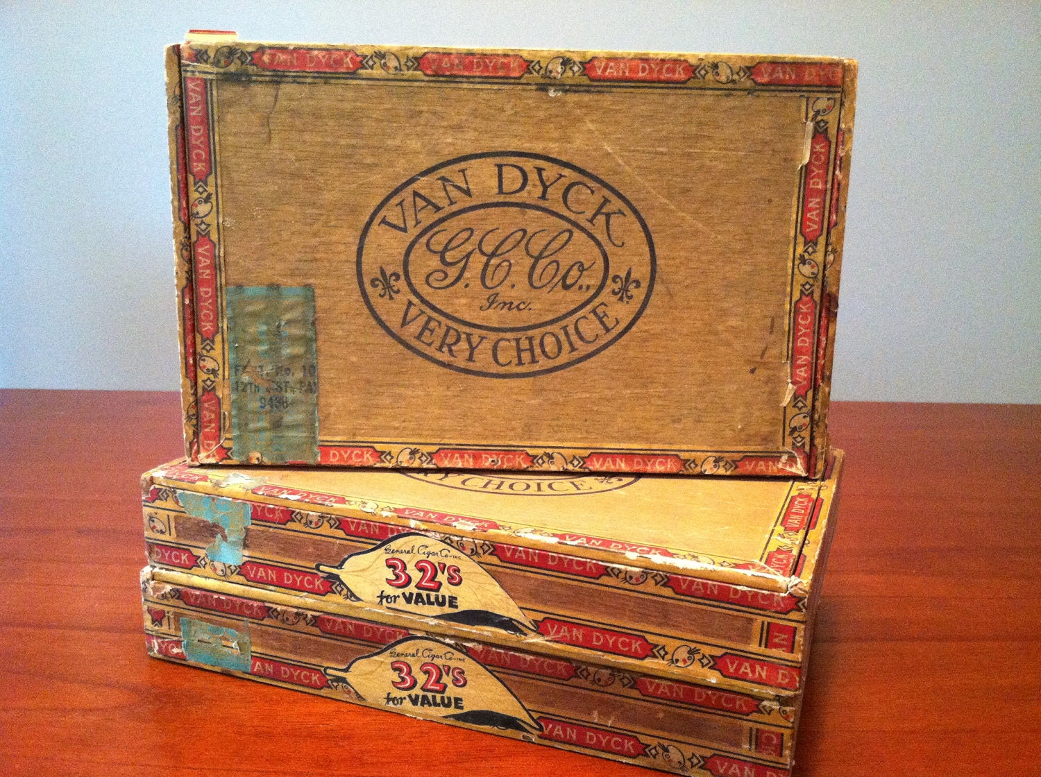 Vintage Van Dyck Cigar Boxes - Lot of 3