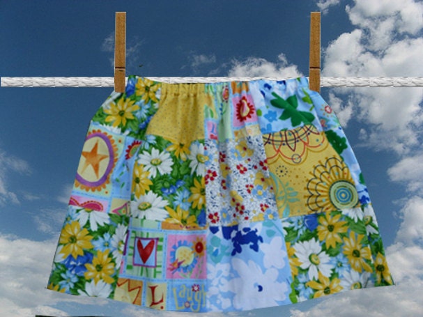 Spring Patchwork Skirt Girls Handmade Coloful Patchwork Unique Clothing Twirl Skirt Hippie Boho Flowers Colorful Skirt New Fabrics