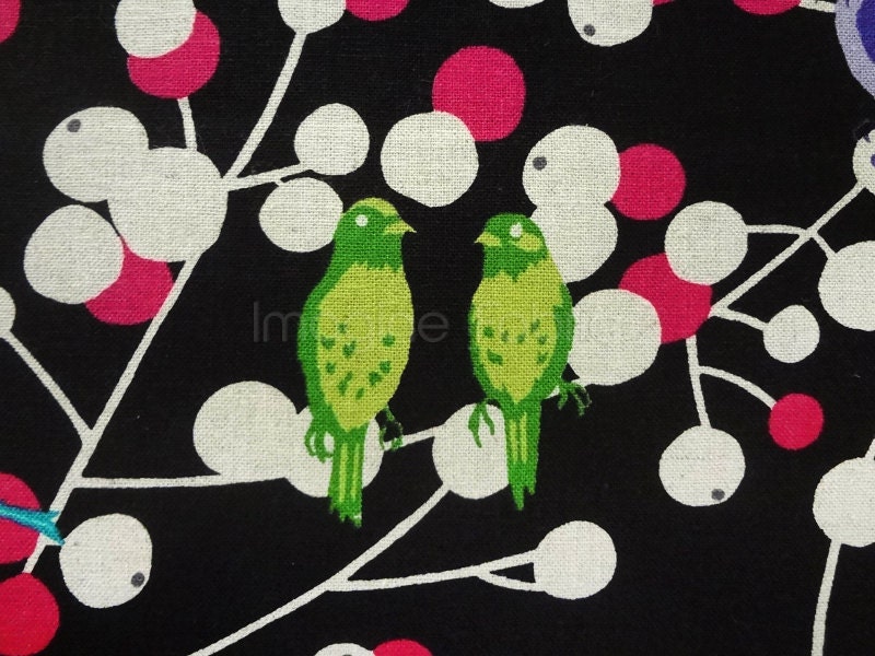 Echino Fabric by Etsuko Furuya - Cherry Black 1/2 yard