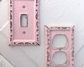 Metal Wall Decor, Light Switch Cover, Pastel Pink,  Baby Girl, Your Choice of 1 Style, Please Choose Your Style