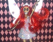 Princess Skele-Faerie in Crystal a Dia De Los Muertos Day of the Dead  Shadowbox Fairy Faerie queen royalty