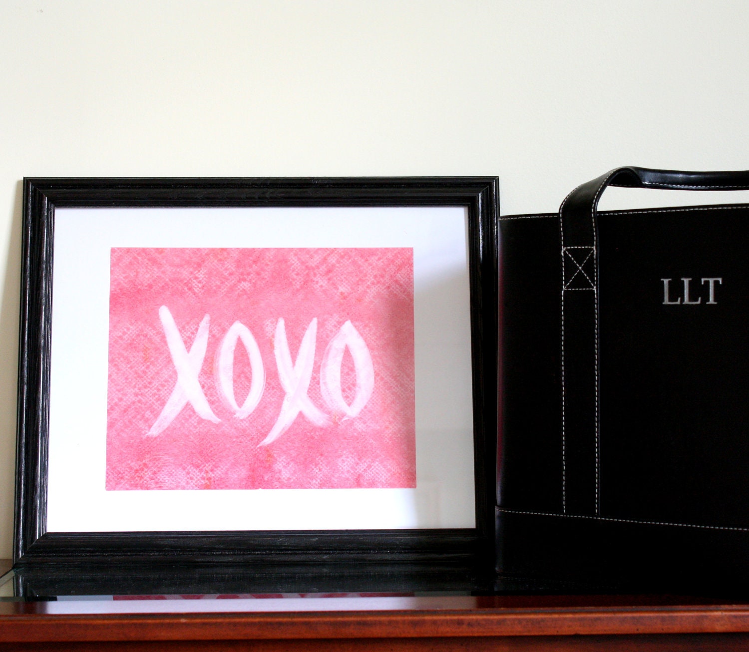 XOXO Abstract Watercolor Painting