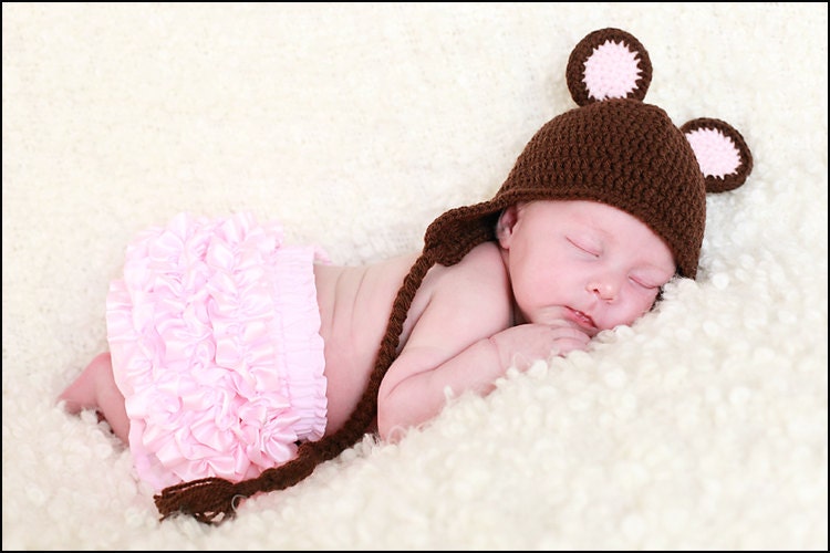 baby girl bear hat for newborn baby toddler or child photo prop crochet bear hat