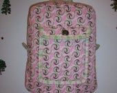 Pink and Green Quilted Backpack