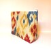 Medium Zipper Pouch Pencil Case Cosmetic Pouch Toiletery Bag Gold, Navy,Red Ikat Pattern