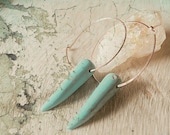 Turquoise Claw Hoops