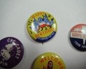 Vintage 1950s Religious Buttons Pinback Pins Kitsch Bible School Birthday Metal Jesus