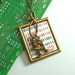 Robot I Love You Binary Code Necklace brass