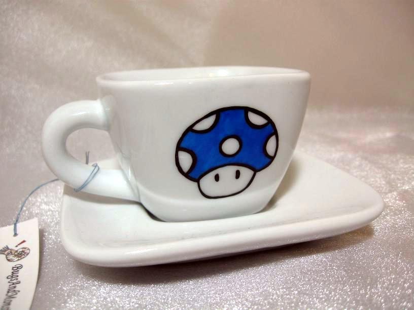 Mushroom Cup and Saucer - Super Mario Inspired