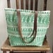 screen printed tote bag - Green Market Weave
