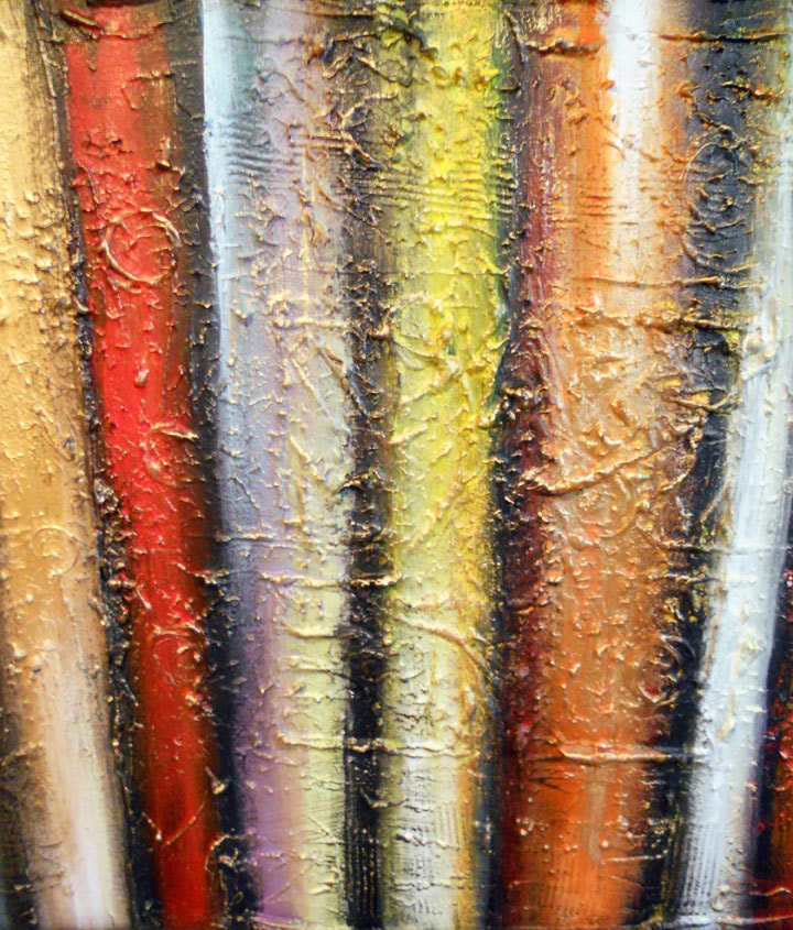 art original painting abstract heavy texture thick paint stripe painting abstract art Original Painting 48 x 24