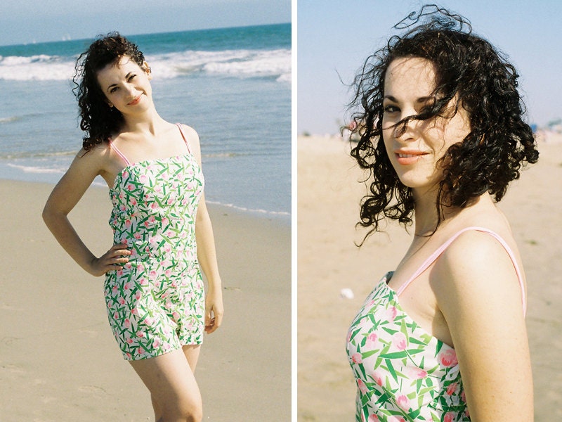 1980s Playsuit Shorts Romper - Size Medium