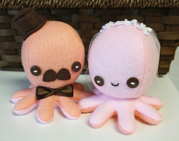 SALE Octopus wedding cake toppers - custom