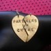 PARTNERS IN CRIME--Best Bitches, Best Friends Charm Necklaces, Split Heart Necklace, Handstamped Necklace, Thick as Thieves, Sisters