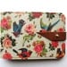Leather card case/ Oyster card holder - Birds & Roses