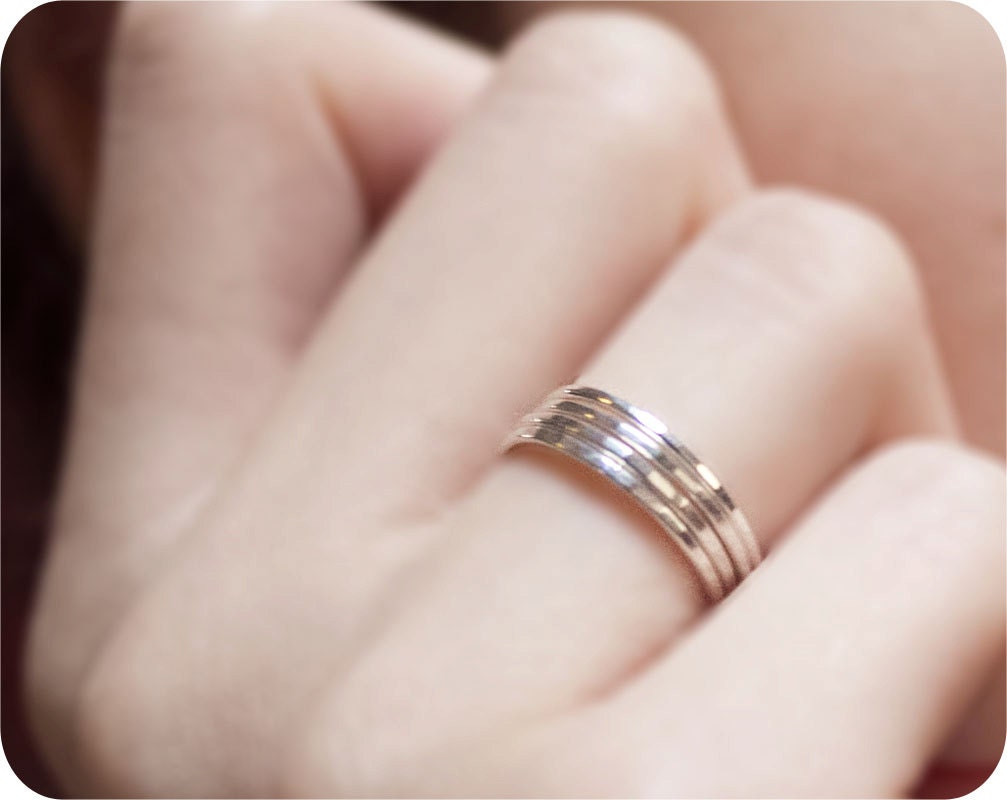 Set of 4 Minimalist Rings // Custom Sterling Silver Rings
