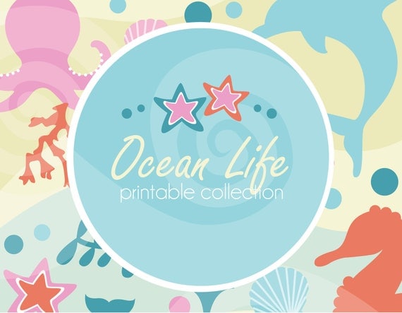 Custom Girly Ocean Life DIY Party Package by MayDetails: Full Collection Il_570xn