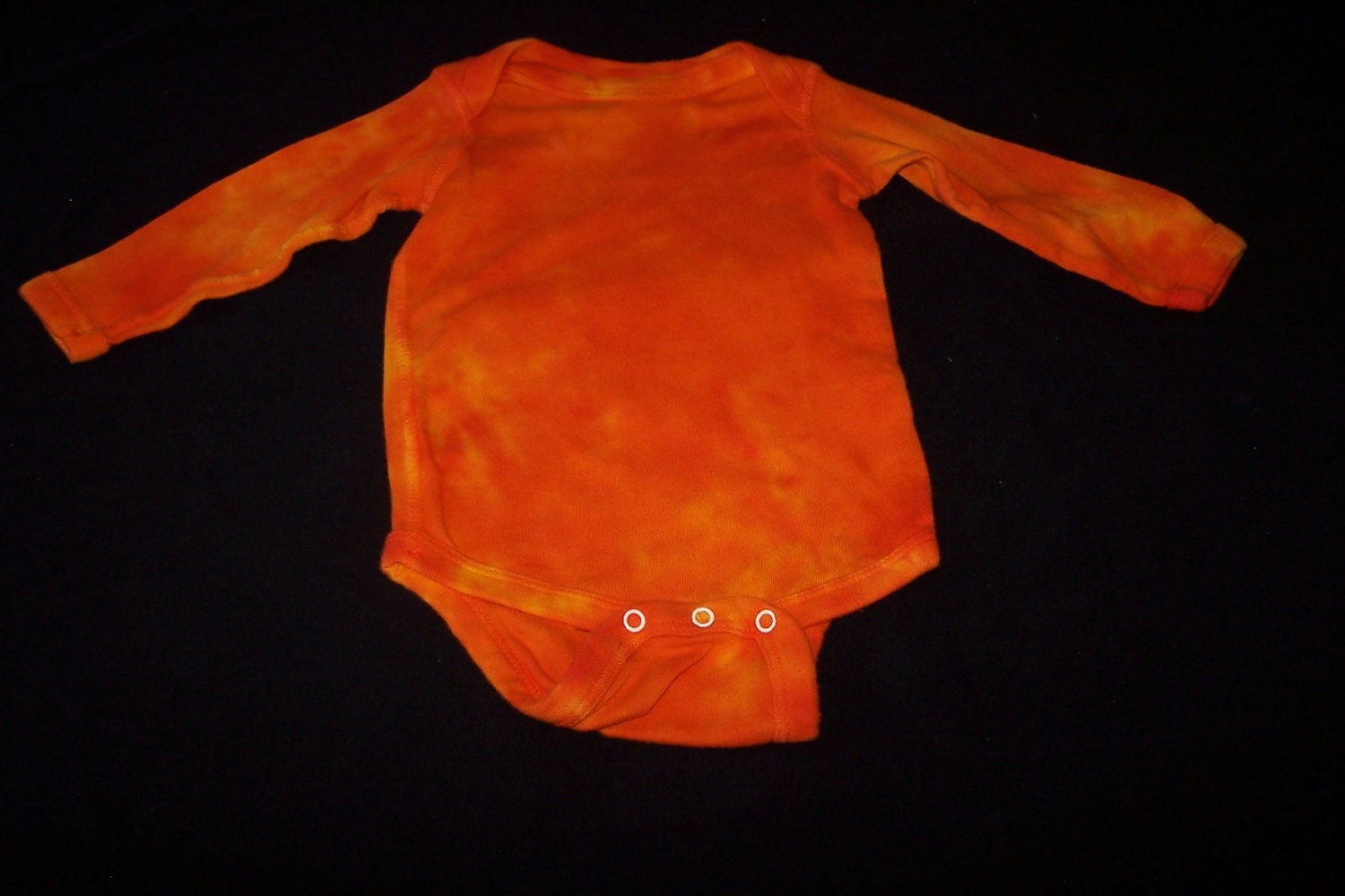 Sunshine Yellow and Orange Tie Dyed Long Sleeve Onesie size 6months