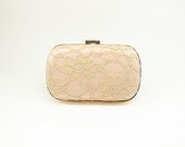 Bridal Clutch Purse / Wedding Clutch / Blush Lace Bridal Bag (Antoinette Box Clutch)