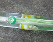 Lime wedge lampwork pendant