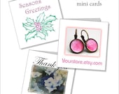 Printable mini cards  - custom - thank you - christmas Set of 3