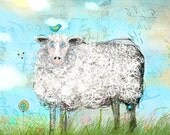 Baa Land  - Sheep illustration print or note card