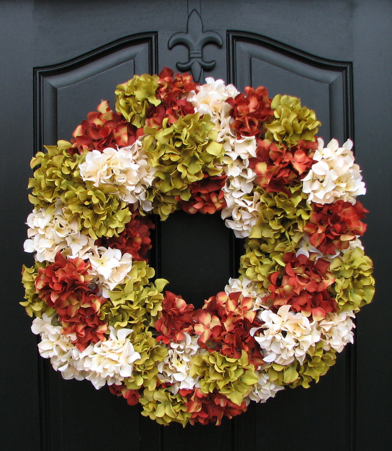 Autumn Wreaths, Fall Hydrangea Wreath, Fall Wreaths, Fall Hydrangeas, Front Door Wreaths, Holidays, Oktoberfest, Hydrangea Wreath