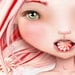 5x7 Art Print - "Peppermint" - Christmas Holiday Red and White Candy Cane Girl - Small Giclee Print by Artist Jessica Grundy