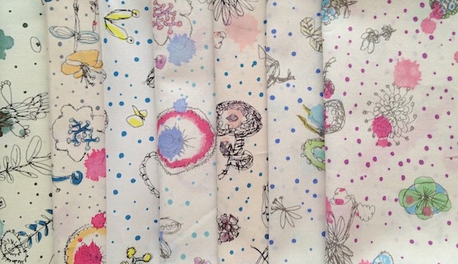 mina perhonen - limited edition - liberty of london- mixed mini set of 7 - memories of rain.