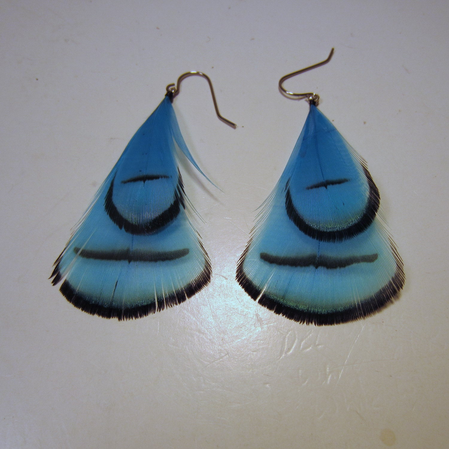 Blue Feather Earrings Lady Amherst