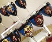 Bridesmaids (9 glasses) Custom Hand Painted Wedding Glassware