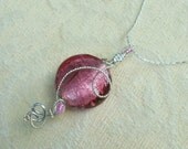 Pink Glass Bead Necklace