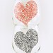Valentine glasses - Set of 2 hand painted red wine stemless glasses - Lacy heart