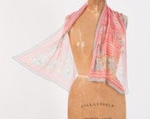 1940's Vintage Silk Chiffon Scarf Baar & Beards Top Hit Pink Floral