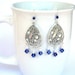 Large crystal earrings, purple Swarovski crystal teardrops, bridal earrings