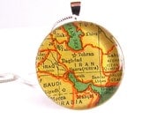 Iran Map Necklace.  Persian Heritage Necklace.