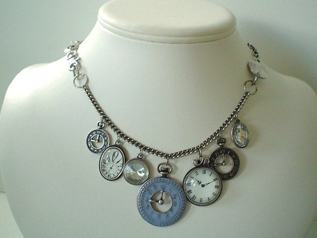 Steampunk Clock Charm Necklace