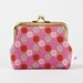 Deep dad - Tiny retro flowers in rose - metal frame purse