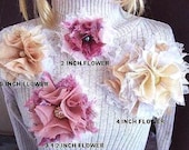 Patterns, sewing, No Sew  Fabric Flower, Tutorial num. 40.. NO-SEW Glorious Shabby Chic Flowers in any size... ok to sell them