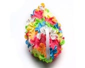 Vintage Style Travel Bag out of Bathing Cap  - Rainbow - Multi floral