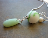 Sea Glass Necklace - Sea Foam  Marble Seaglass Jewelry