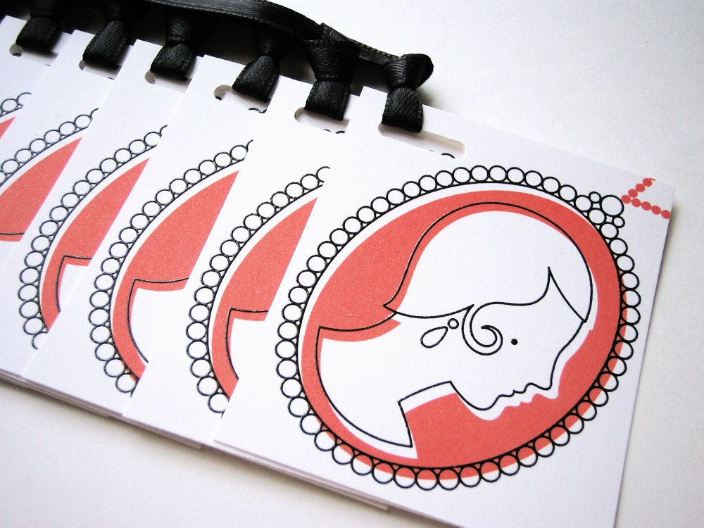 cameo gift tag - set of 8