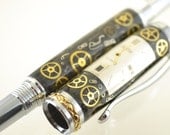 Steampunk Watch Parts Rollerball Pen - Handcrafted Steam Punk Pen