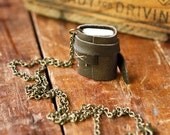 Dark Brown Mini Leather Journal Necklace - Handmade Book Pendant, Jewelry