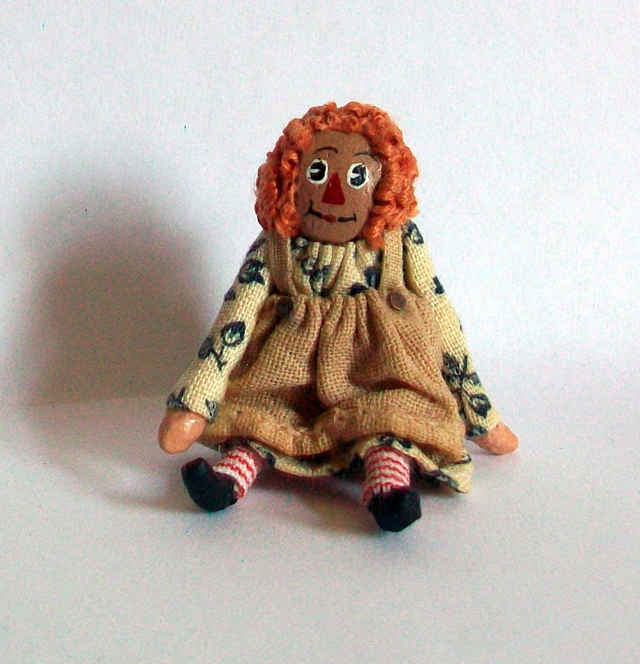 Miniature Raggedy Ann Doll (1 inch dollhouse scale)
