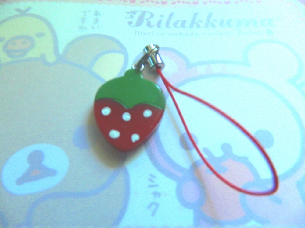 Cute Strawberry phone charm
