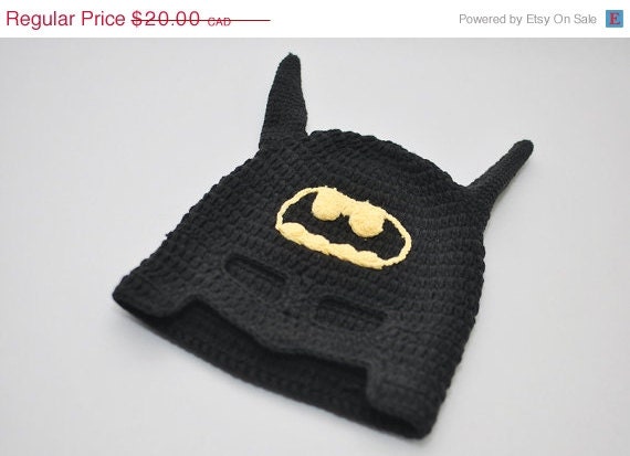 ON SALE Batman hat crocheted baby hat photo prop children hat