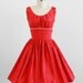 vintage 1950s dress / horse print dress / 50s Red Horse Print Party Dress