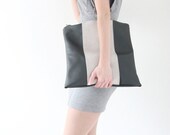 SALE - Large two toned leather fold over bag 10% 0ff
